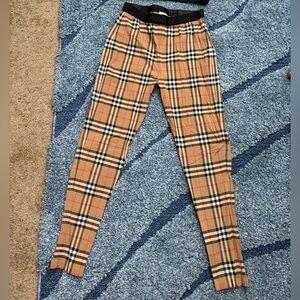 Burberry Beige Checkered Leggings and Bralette